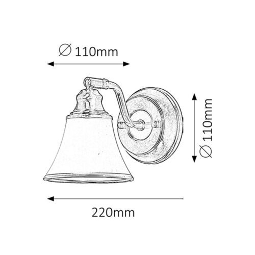 Rabalux Grando zidna lampa E14 1x40W bronza/bela Kupatilska rasveta slika 2