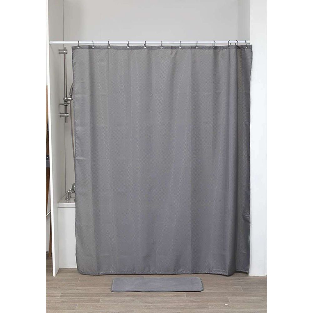 Tendance zavjesa za kadu diamond 180x200cm, poliester, siva slika 1