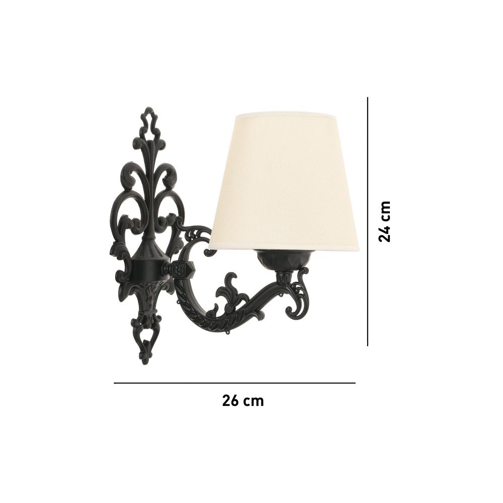 Claire - Zidna Lampa u Krem i Crnoj Boji slika 4