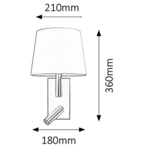 Rabalux Harvey zidna lampa sa čitačem E27 40W+LED3W hrom slika 3