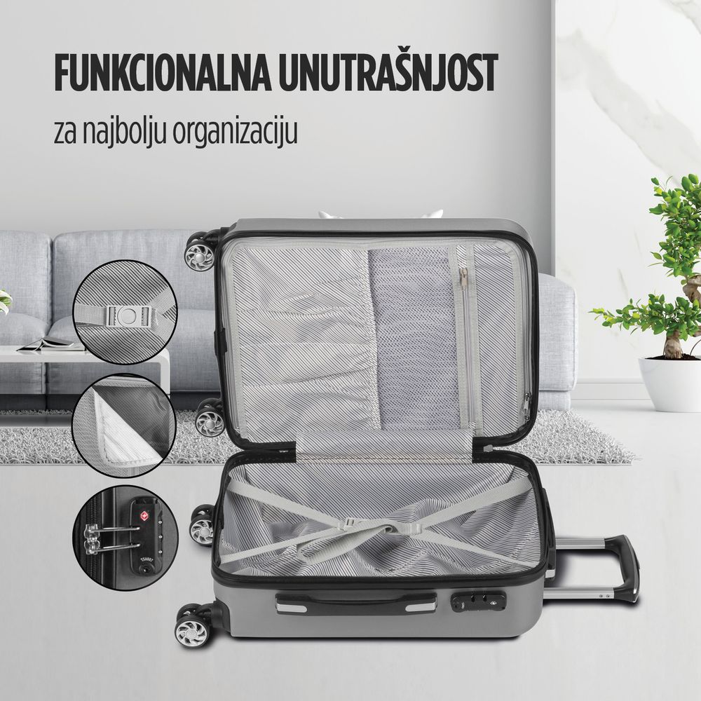 Scandinavia kofer 60 l / 67 cm, Carbon serija, siva slika 3