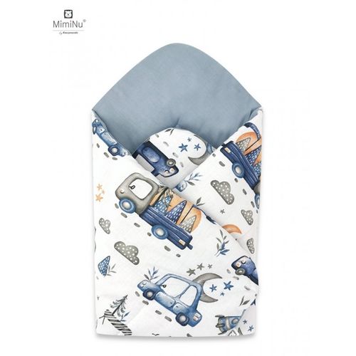 MimiNu jastuk dekica za novorođenče - Cars plavi slika 1