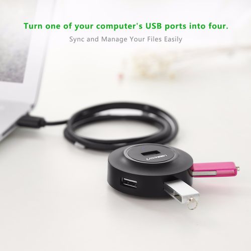 Ugreen USB 2.0 Hub s 4 porta, crni, 1m kabel slika 4