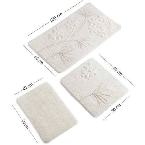 Orkide - Ecru Ecru Bathmat Set (3 Pieces) slika 4