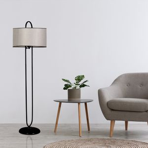 Elips lambader siyah ayak hasır gri abajurlu Black
Grey Floor Lamp