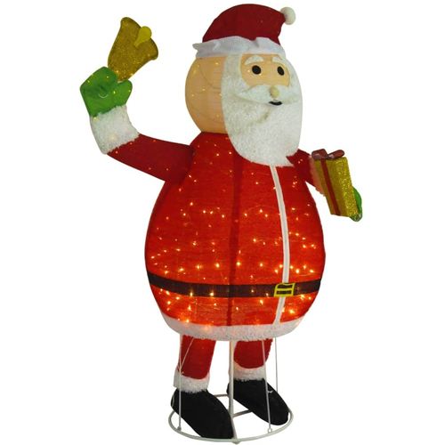 Ukrasna božićna figura Djeda Mraza LED luksuzna tkanina 180 cm slika 3