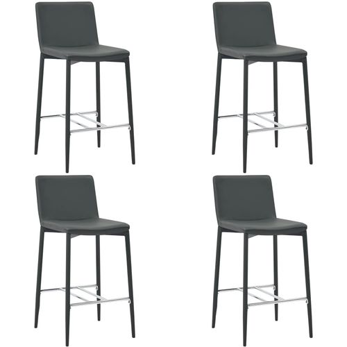 Barski stolci od umjetne kože 4 kom sivi slika 33