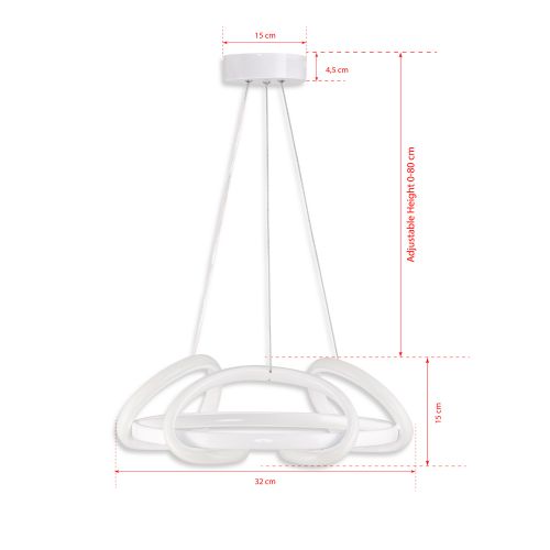 Arcturus White-White Light White Chandelier slika 7