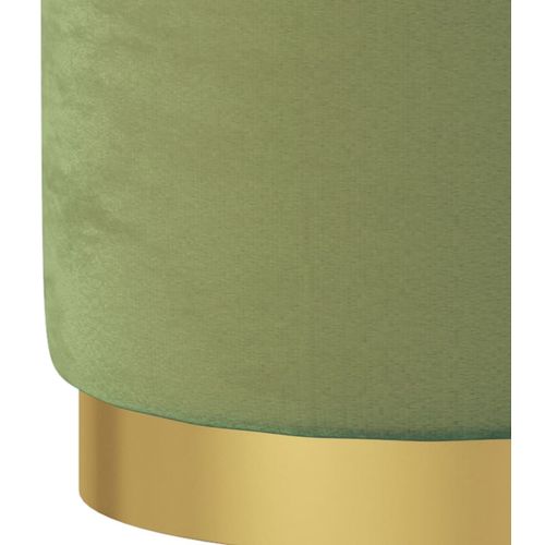 Okrugli tabure za pohranu zelena boja senfa baršunasti slika 10