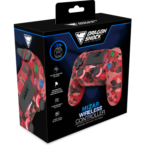 DRAGONSHOCK MIZAR WIRELESS CONTROLLER RED CAMO PS4, PC, MOBILE slika 6