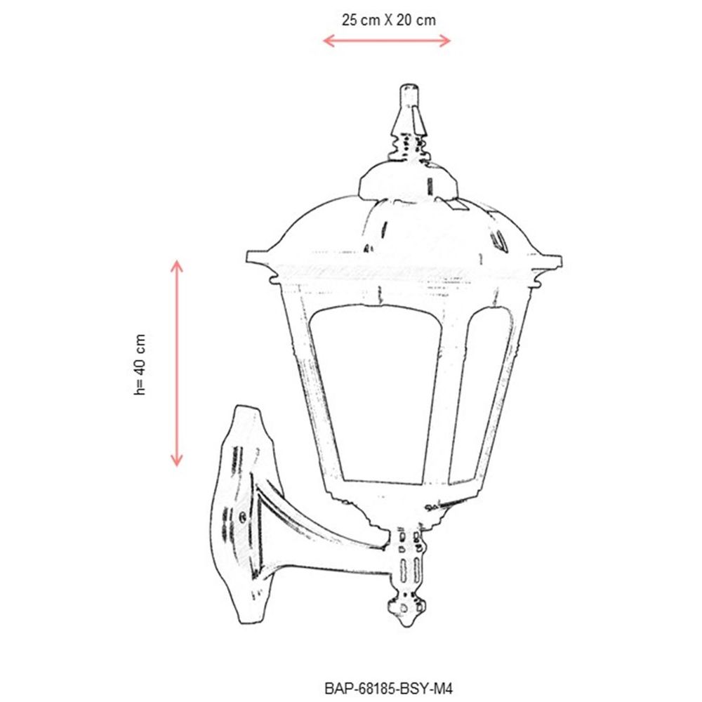 BAP-68185-BSY-M4 Crno-Bijela Vanjska Zidna Lampa slika 3