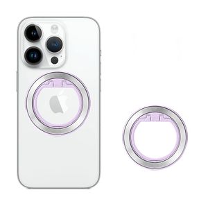 Techsuit – MagSafe telefonski prsten (MPR2) – Okrugli oblik- aluminijska legura – Srebrna/ružičasta