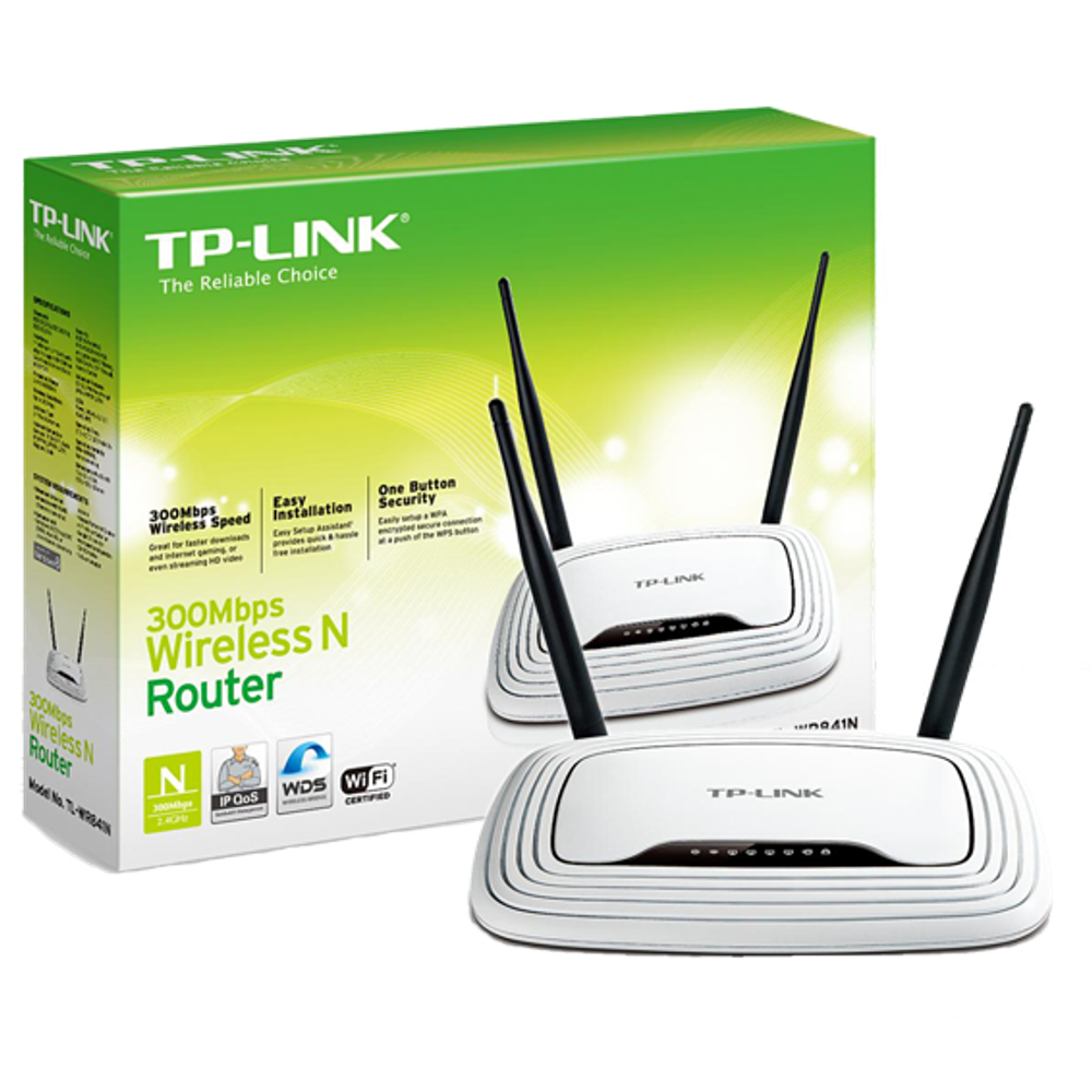 TP-LINK Wireless N Router, 4 porta, 300Mbps, 2x5dBi antena - TL-WR841N slika 1