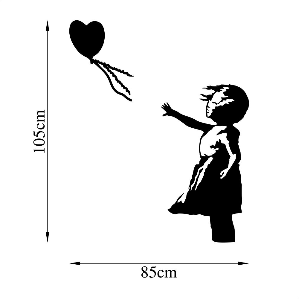 Banksy - Dekorativni Metalni Zidni Ukras, Crni, 14 slika 6