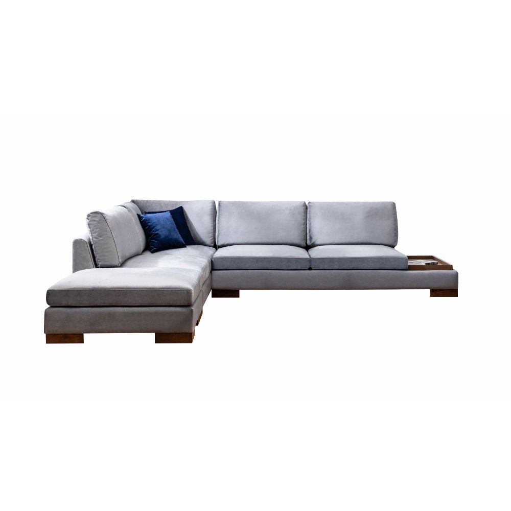 Tulip Kutna Sofa Lijeva Bez Poufa - Tamno Siva slika 7