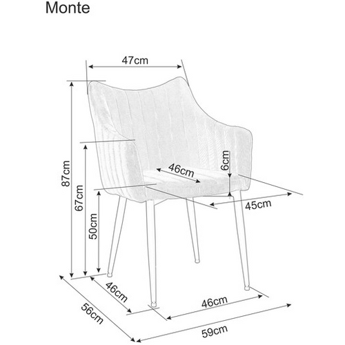 Stolica MONTE - samt tkanina slika 7