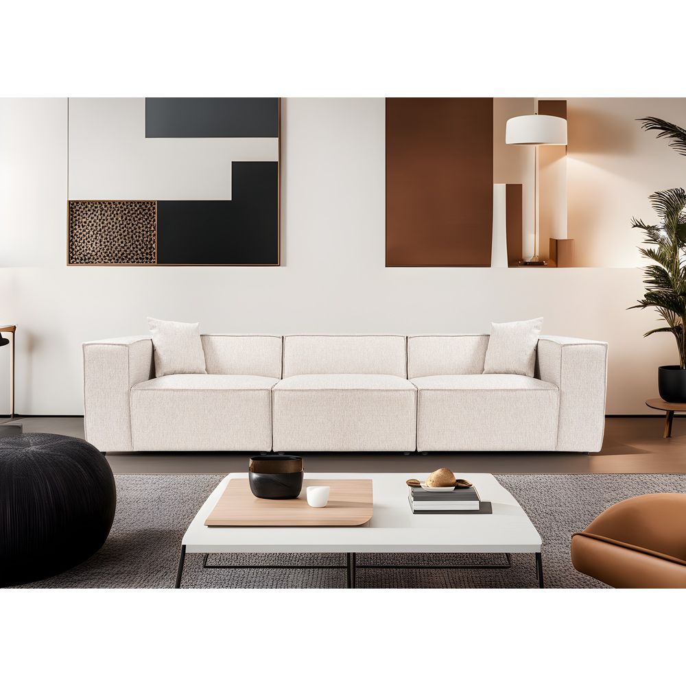 Lora 3 Sjedala - Svijetlosmeđa Sofa slika 2