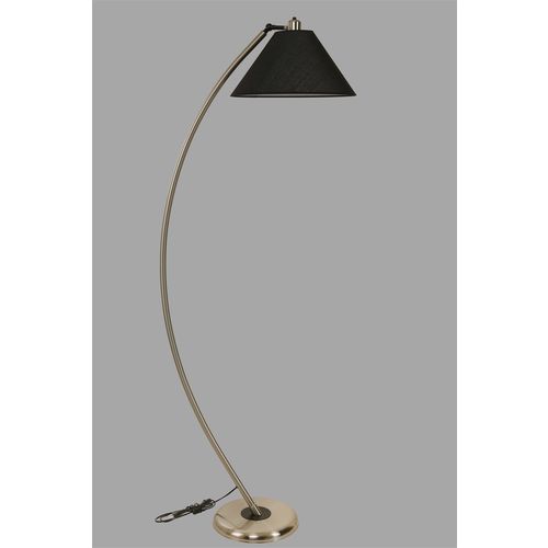 Hilal Mat Krom Lambader Hasır Siyah Abajurlu Black Floor Lamp slika 3