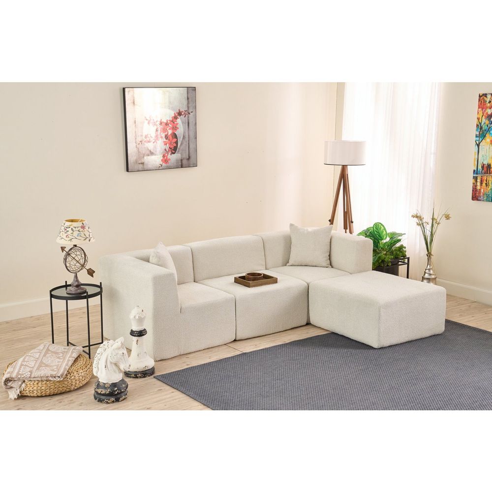 Ugaona Sofa Raks - boja: krem slika 3