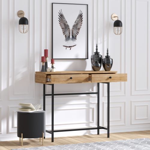 Hanah Home Esta Oak Black Sideboard slika 1