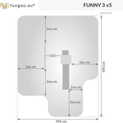 Fungoo set FUNNY 3 s pješčanikom i ljuljačkom - drveno dječje igralište slika 5