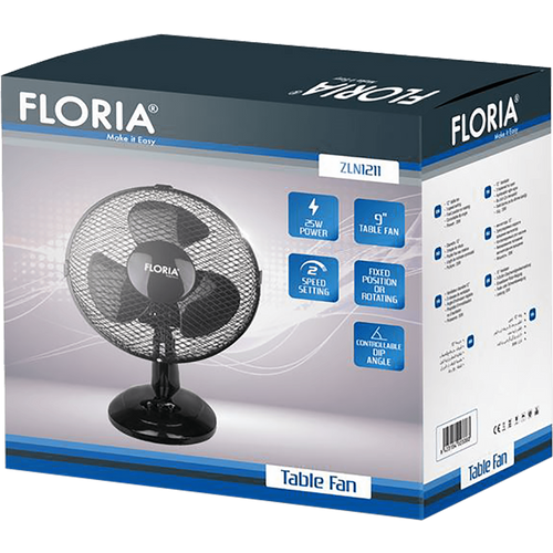 Floria Ventilator stolni, promjer 23 cm, 25 W, crni - ZLN1211 slika 2