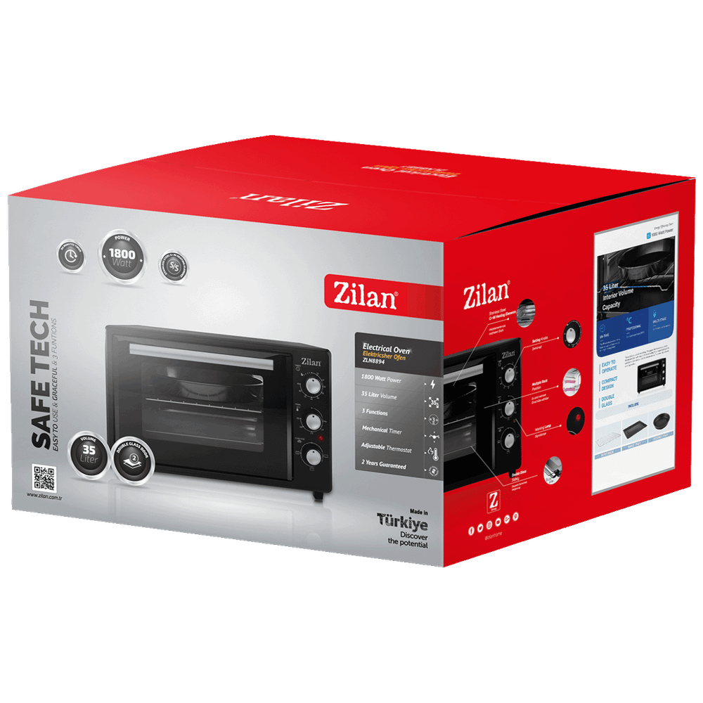 Zilan Mini pećnica, zapremina 35 l, 1800 W, crna - ZLN8894 slika 4