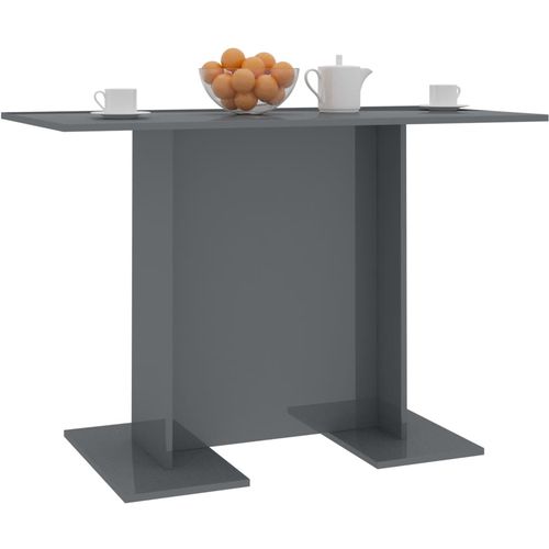 Blagovaonski stol visoki sjaj sivi 110 x 60 x 75 cm od iverice slika 9