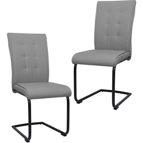 Konzolne blagovaonske stolice od tkanine 2 kom svjetlosive slika 1
