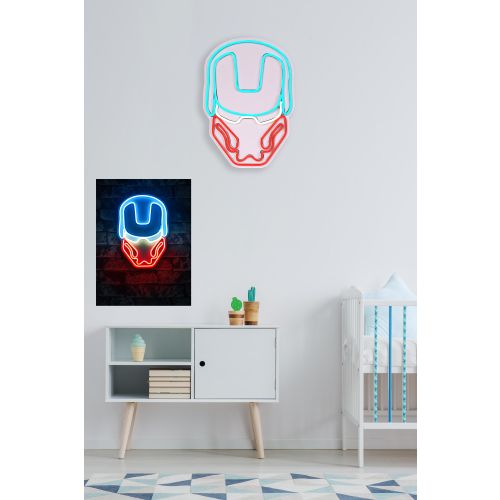 Wallity Ukrasna plastična LED rasvjeta, Iron Man - Multicolor slika 3