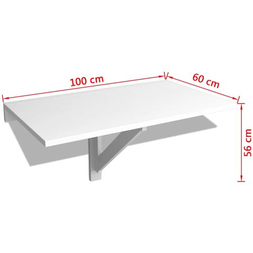 Preklopni zidni stol bijeli 100 x 60 cm slika 37