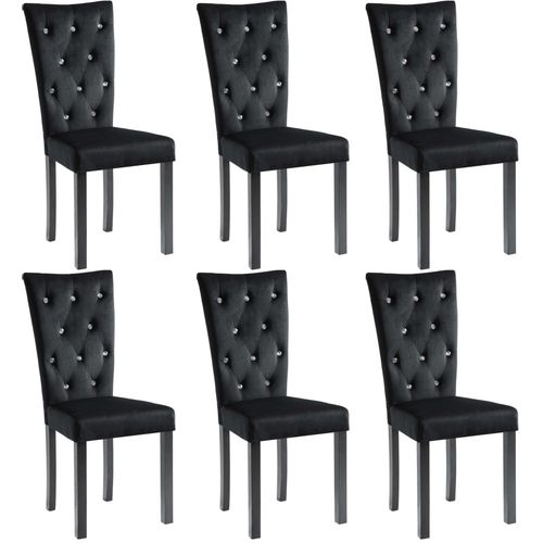 Blagovaonske stolice od baršuna 6 kom crne slika 36