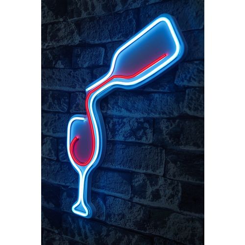 Wallity Ukrasna plastična LED rasvjeta, Wine - Blue, Red slika 8
