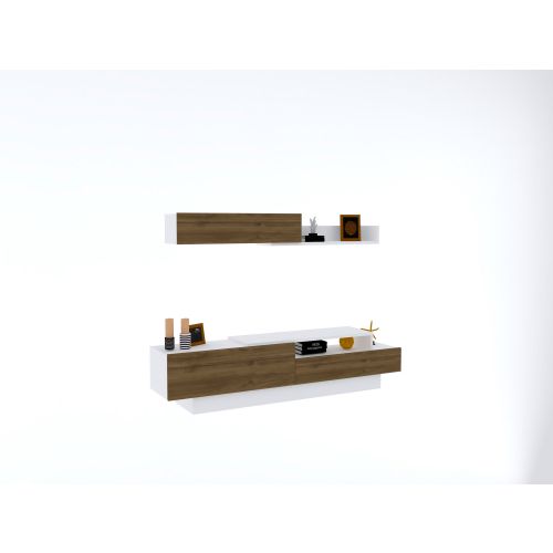 Woody Fashion TV jedinica, Elda - White, Walnut slika 2