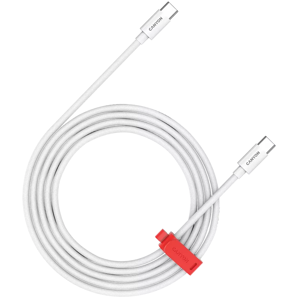 CANYON cable CC60AB C-C 60W Braided 1.2m White slika 1