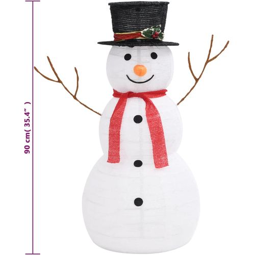 Ukrasni božićni snjegović s LED svjetlom luksuzna tkanina 90 cm slika 14