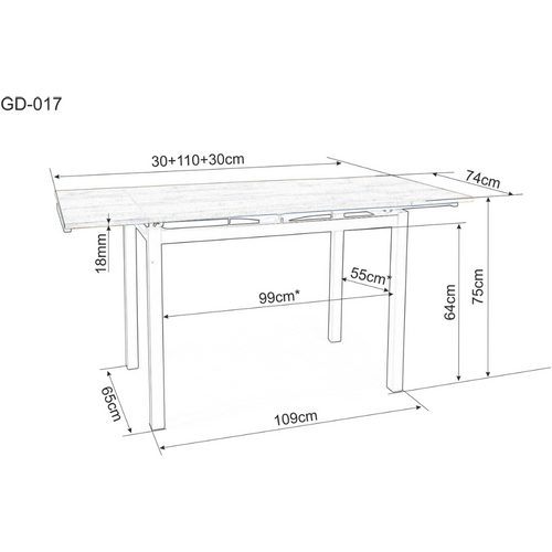 Stol GD017 - MDF + furnir slika 8