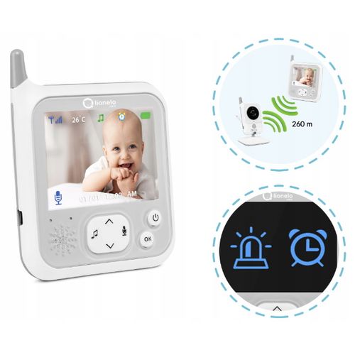 Lionelo dječji video monitor BabyLine 7.1, senzor temp, 8 uspavanki, do 260m slika 4