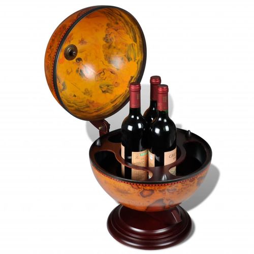 Stolni stalak za vino u obliku globusa od drva eukaliptusa slika 16