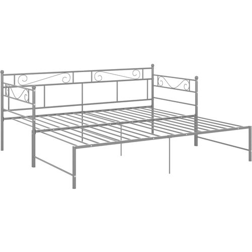 Okvir za krevet na razvlačenje sivi metalni 90 x 200 cm slika 4