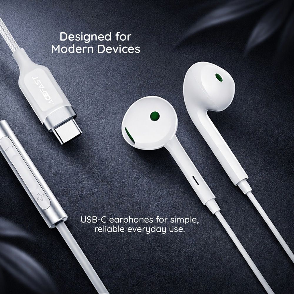 Žičane slušalice USB-C Acefast L7 bijele slika 3