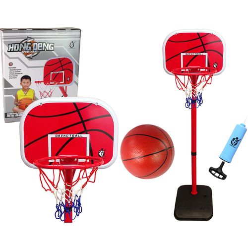 Dječji košarkaški set s loptom i pumpom 160cm crveni slika 1