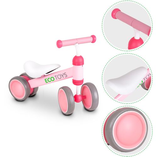 EcoToys dječji mini bicikl guralica rozi slika 7