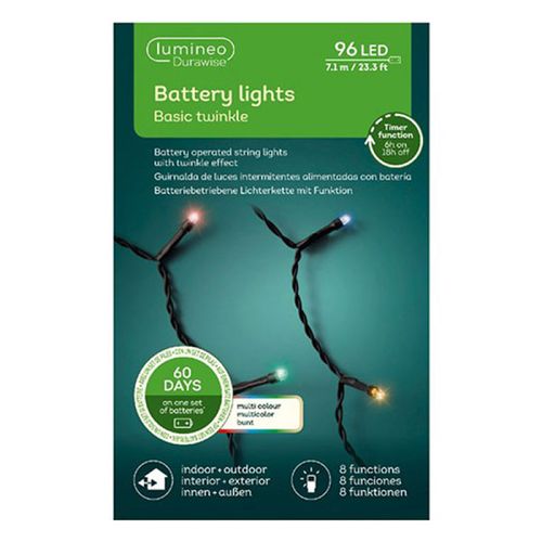 Lumineo Durawise Basic Multi Twinkle led lampice na baterije L710cm 497146 slika 1