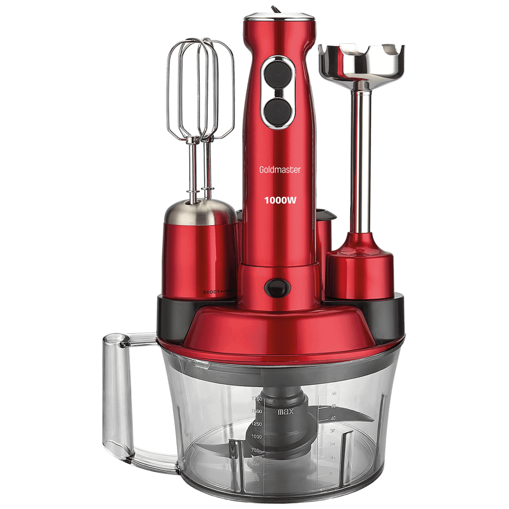 Goldmaster Štapni mikser sa posudom, 5u1, 1000 W, Multipraktik - GM-7239VK Elena Max Dark Red slika 1