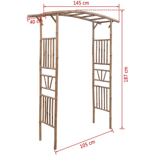 Luk za Ruže od Bambusa 145x40x187 cm slika 12