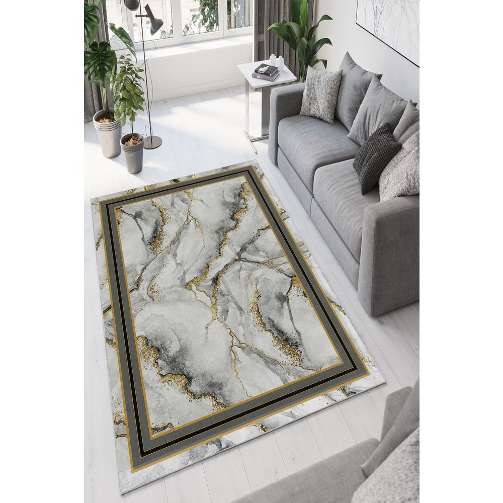 Sivi Hodnik Tepih W754 (100 x 200 cm) slika 1