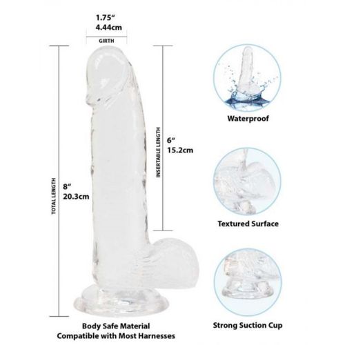 Prozirni dildo, 20 cm slika 3