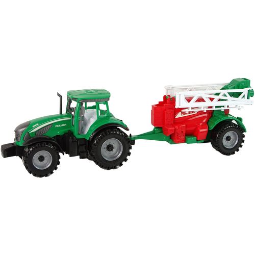 Zeleni traktor sa crvenom prskalicom slika 2