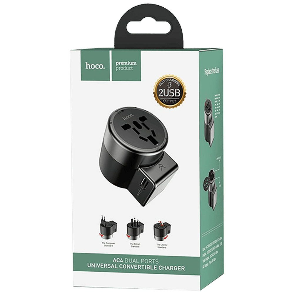 hoco. Punjač Travel, univerzalni- AC4 Dual port rotating charging slika 2